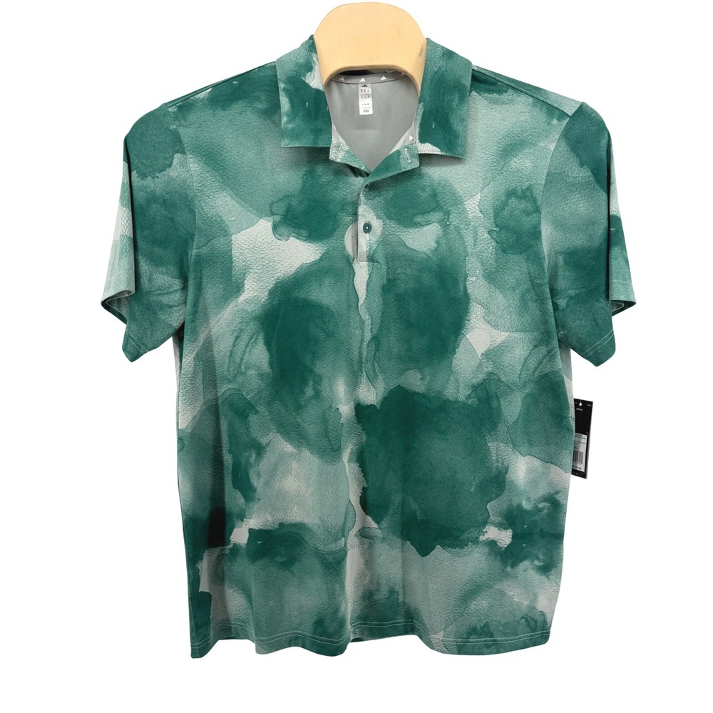 NEW Adidas Ultimate365 Golf Polo Mens XL Polo Green Silver Cloud Print ADVR0967